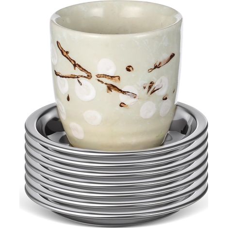 Lot De 6 Mini Soucoupes Inoxydable pour Sachets De Thé Plateau D'Égouttage Rond 2.48in Assiette sous Tasse pour Filtres À Thé en Vrac Accessoires De Table Propre (1/5)