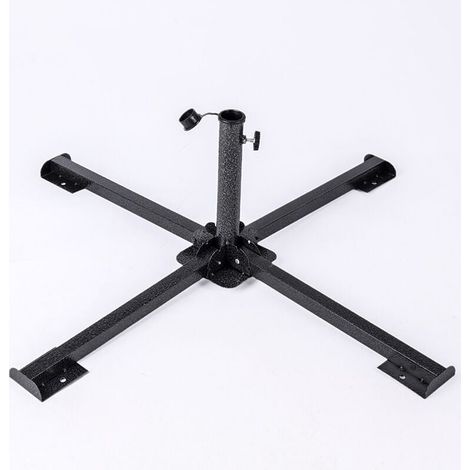 Pied Pliable pour Parasol de Terrasse Extérieur Ø84X35 cm, Acier pour Mât de 38 à 50 mm, Support Parasol de Jardin, Pied de Parasol, Résistant, Léger, Compact et Facile à Placer (1/3)