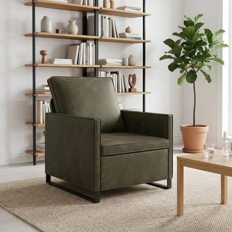 vidaXL Poltrona Verde militare 70 x 81 x 82 cm (1/5)