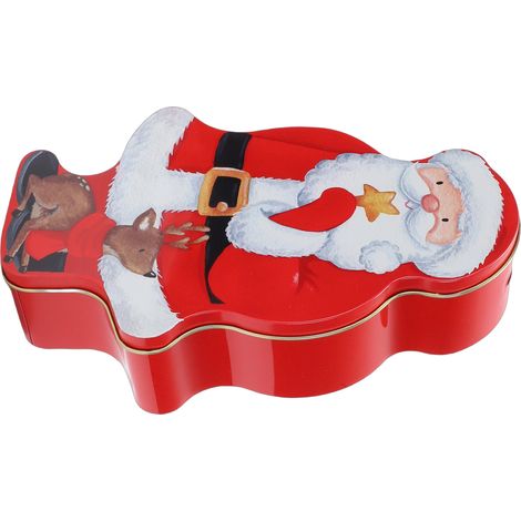 Weihnachtsmann-Bonbondose, Weihnachtsdeko, Blechdose, Weihnachtskeksdose, Spardose, Mehrzweck für die Festtage
