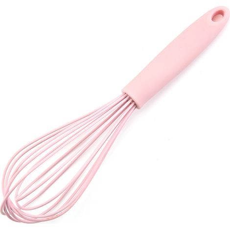 Lot de 2 fouets manuels multifonctionnels en silicone de 25 cm – Rose (1/3)