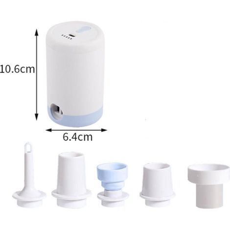 Pompe électrique pour Sac de Rangement sous Vide, 1500mAh Pompe à air Portable, Pompe à air électrique 20W pour Matelas Gonflable, pataugeoire, Jouet (1/5)