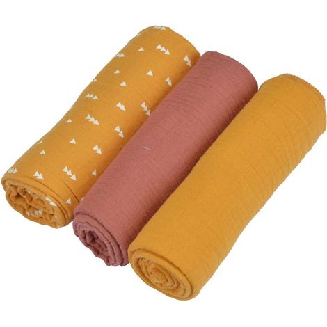 Lot de 3 langes en gaze de coton (1/3)
