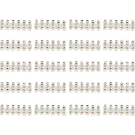 20 borniers ignifugés avec connecteurs traversants, 10 A, alimentations industrielles (6 entrées, 6 sorties) (1/4)