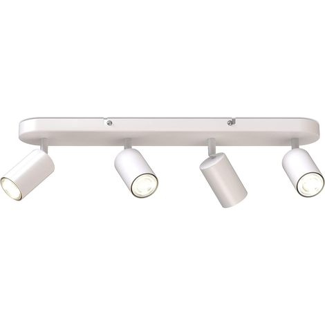 Barra faretti  4 faretti orientabili e regolabili  GU10  bianco opaco  lampadine non incluse (1/5)
