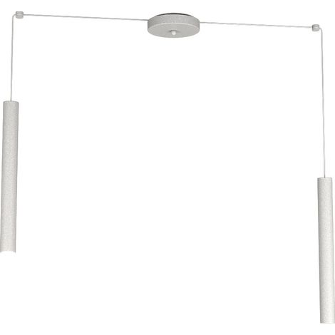 Sospensione Moderna Round Tube Metallo Grigio 2 Luci Gu10 (1/4)