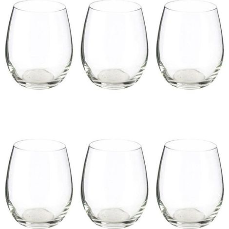 Paris Prix – Lot de 6 verres à eau 36cl en verre transparent – Passe au lave-vaisselle et micro-ondes – Dimensions D. 8 x H. 10,3 cm