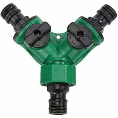 3/4"Y Distributeur 2 Voies pour Tuyaux d'arrosage, Répartiteur d'eau pour Tous Les Robinets, Universel, Réglable (1/5)