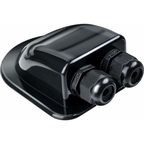 Black 2 Way Solar Cable Grommet - Waterproof Solar Roof Grommet - For Motorhome, Photovoltaic, RV, Camper - Satellite System and Air Conditioning - ABS (1/5)