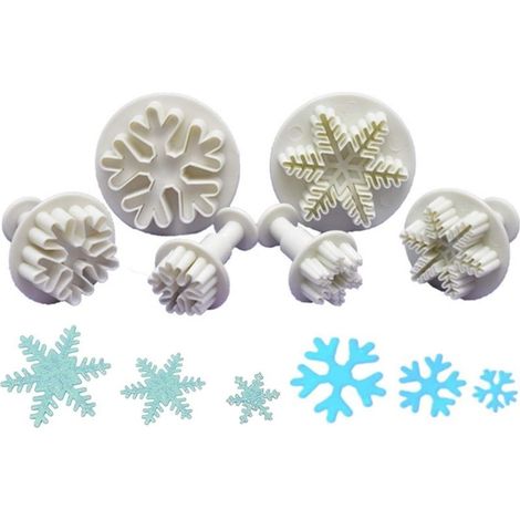 Flocon de Neige Gâteau Modelage Outils Plastique Emporte-Pièces Flocon de Neige Blanc Emporte-Pièces Flocons de Neige Noël Décoration de Gâteau Pâtisserie Tampons en Pâte de Modelage Outils-Fei Yu (1/5)