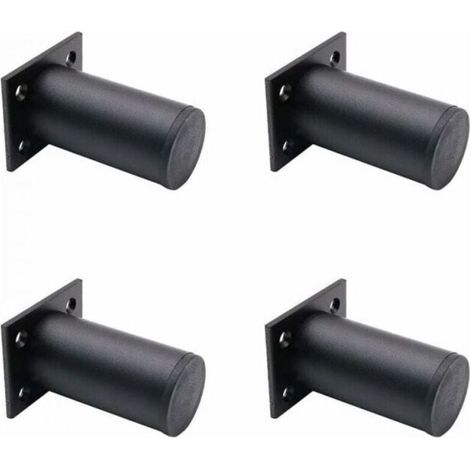 4PCS De Meubles Réglables Noir Mat , En Alliage D'aluminium 38x80 Mm, Pieds De Meuble Tv Pour Table Basse D'armoire, Pied De Support Pour Canapé De Meuble (1/4)