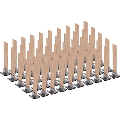 50 mèches à bougie en bois 2,4 x 0,5 pouces avec base métallique - Lot de 50 pour fabrication de bougies maison DIY (1/5)