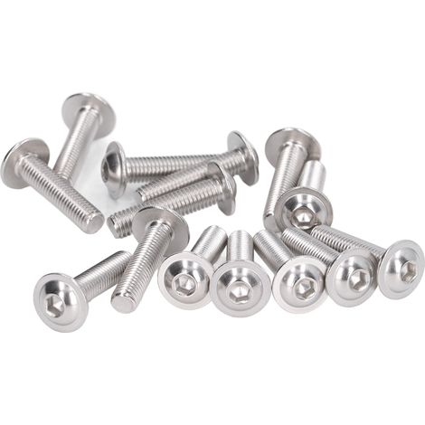 50 Vis à tête cylindrique bombée acier inoxydable A2‑70 M8x35mm - Kit de boulons à six pans creux
