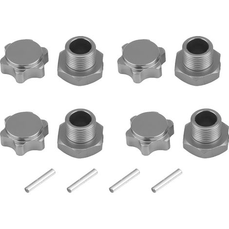 Adaptateur d'écrou anti-poussière 17mm pour moyeu de roue HSP HOBAO TEAM C, voiture RC 1/8 (couleur titane) (1/5)