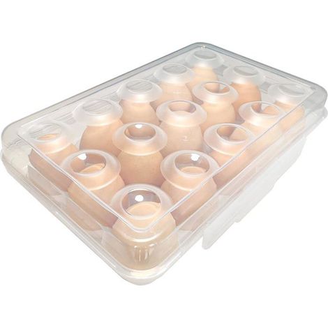 Ecleanfy - Boîte à Œufs 15 Places Transparente - Organisation Réfrigérateur Optimale - Protection Maximale contre la Casse - Empilable (1/5)