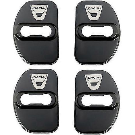 Accessoires de style automobile : cache-serrures de portières avec emblèmes pour Dacia Sandero Mk2 Stepway (lot de 4) - Protection de serrures de portières - Noir (1/5)