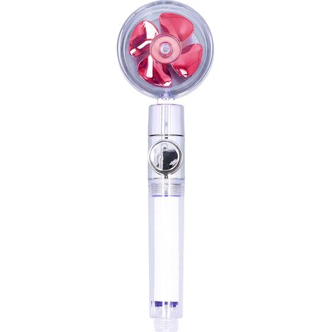 Pommeau de douche à jet haute pression G1/2 avec interrupteur pause, rotation à 360°, filtre à main et douchette amovible (rouge) (1/5)