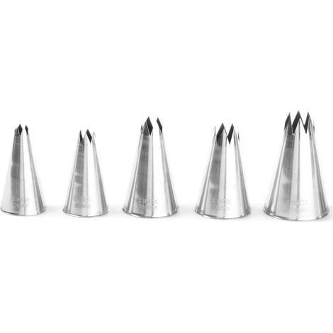 Punte decorative per manicotti per coni di pasta, ondulati, set da 5 - Hendi 551790