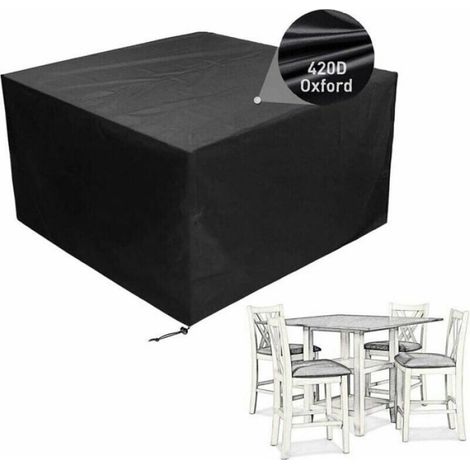 Housse de protection pour table carre et mobilier dextrieur tissu Oxford impermable dimensions 135 x 135 x 74 cm COFFRET DE RASAGE (1/5)