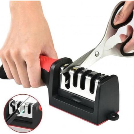 Aiguiseur Couteaux Professionnel OUYLAF, 4-en-1 Aiguiseur de Cuisine Affuteur Couteau et Ciseaux, Knife Sharpener avec Gomme (1/5)