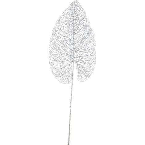 FOGLIA CUORIFORME ARGENTO H.62 GLITTER