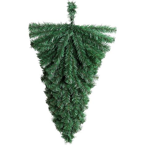 Sapin de Nol à l'envers à faire soi-même, sapin nu, sapin décoratif mural d'intérieur en PVC vert, ornement de Nol à suspendre au mur (1/5)