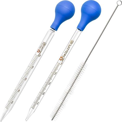 YMYNY Pièces Pipettes en Verre, Compte-Gouttes Graduées Pipettes Verre Avec Brosse de Nettoyage, Pour Pharmacie, Parfum, Laboratoire, Hôpital, Chimie (1/5)