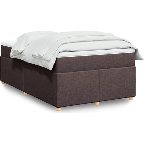 Boxspringbett mit Matratze Dunkelbraun 120x190 cm Stoff