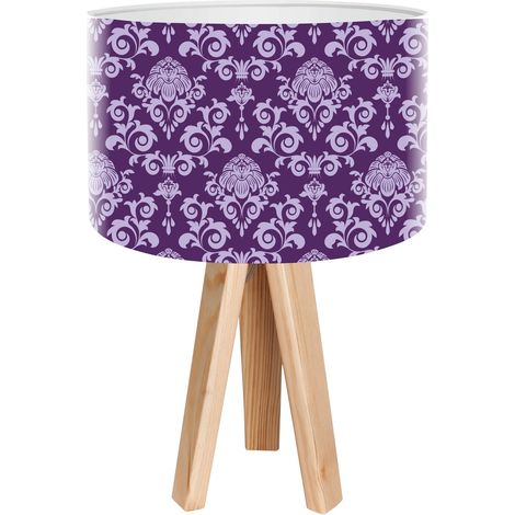 Lampe de chevet stamps foto-012 - Bois clair, blanc