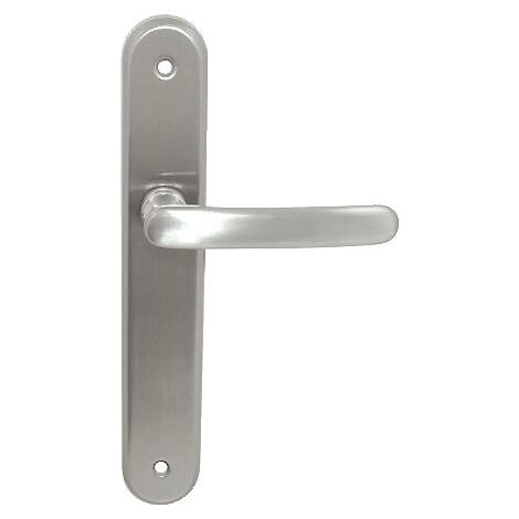 Ensemble sur plaque zamak Auber finition nickel mat entraxe 195 mm clé I - CADAP