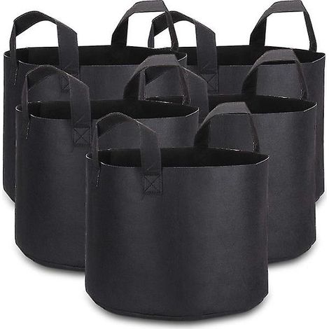 Sacs de culture de 5 gallons avec étiquettes pour plantes, lot de 5 pots de fleurs robustes en tissu (1/5)