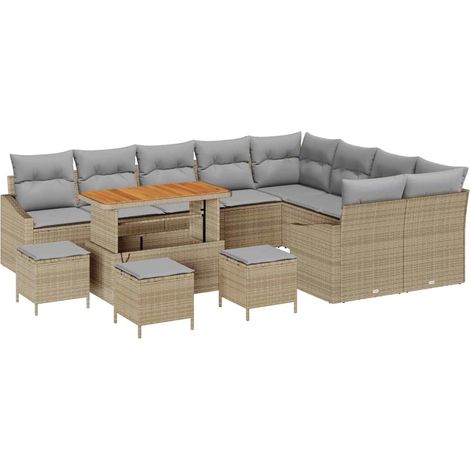 Maison Exclusive - Gartensofa-set mit Kissen mit Speicher 13 pcs