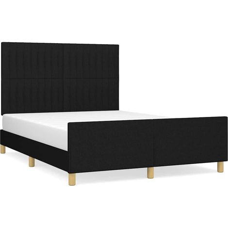 Lit Double, Lit Contemporain, Cadre de Lit noir 140x190 cm tissu q7510 (1/5)