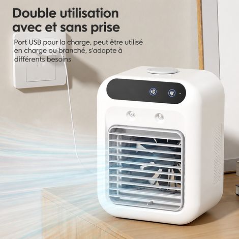 Mini climatiseur de table ventilateur brumisateur L7 blanc ivoire blanc ivoire l7 réf 16,8 × 12 × 22,5 cm 821 g – Livraison gratuite