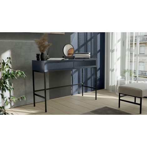 Coiffeuse WAVE - avec 2 tiroirs - 110x40x78 cm - Indigo (1/5)