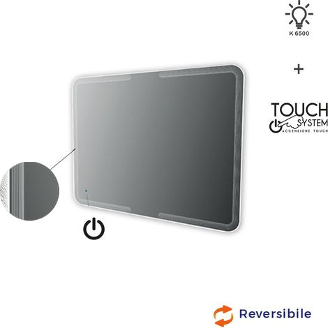 Specchio LED con righe accensione touch 90X120 (1/3)