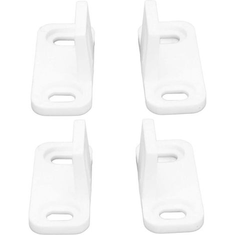 Lot de 2 Guide de Sol de Porte de Grange, butées de Porte de Grange Blanches en Acier au Carbone en Plastique pour Porte coulissante, Guide inférieur Support de Sol pour Armoire d'hôtel de Dor (1/4)