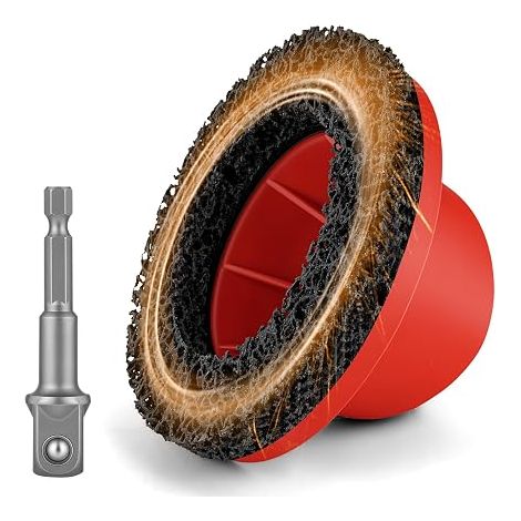 Ponceuse De Moyeu De Roue, Nettoyeur De Moyeu De Voiture pour Changement De Jante Attelage De Remorque, Ponceuse à Tête Sphérique, Brosse De Moyeu De Roue Rouge (1/5)