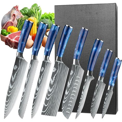 Juego de cuchillos, acero inoxidable de alto contenido en carbono, diseño ergonómico. (1/2)