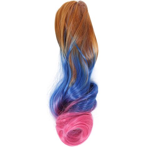 Clip à griffe coloré pour cheveux - Extension postiche bouclée femme - Perruque queue de cheval 55 cm (1/5)