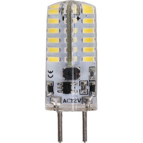 GY6.35 3W 300LM 12V AC LED-Lampe für Kronleuchter und Deckenleuchten (Kaltweiß 6000-6500K) - 48 Silikon-LEDs