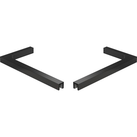 Mexen Set mit L-förmigen Winkelhalterungen für Duschwände 10 mm, schwarz - 800-07-70 (1/2)