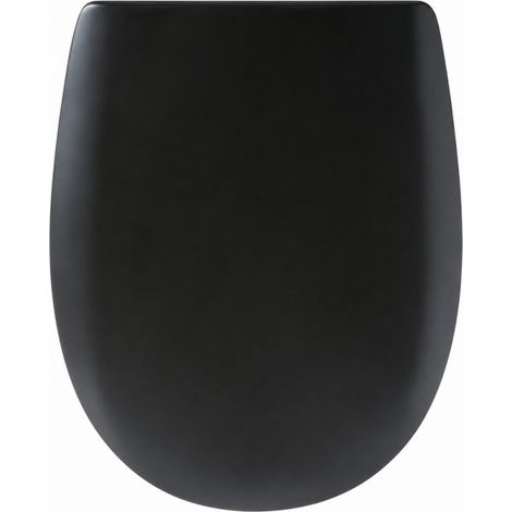 Asiento de inodoro negro mate suave - Envío gratis