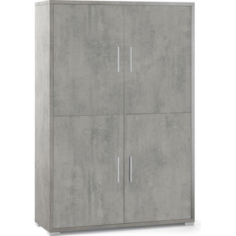 Credenza madia 4 ante mobile contenitore moderno soggiorno Aimée - Grigio (1/5)