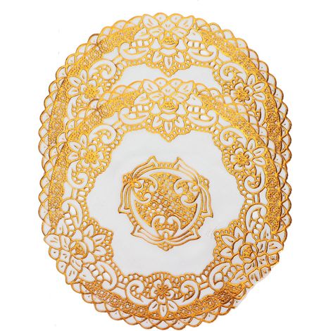 2 Pièces Sous-verres Or 20x20 cm pour Mariage, Fête et Décoration de Table