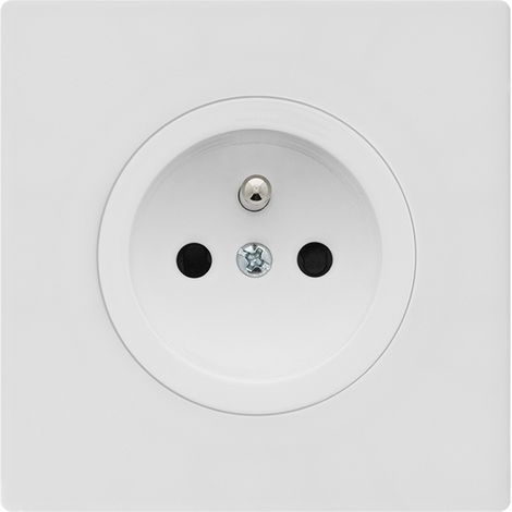 FONTINI Prise 2P+T blanc glossy DOM avec plaque simple blanc – Élégance et simplicité pour vos installations électriques (1/5)