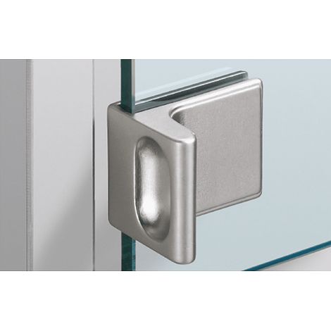 Hettich Möbel-Glastürgriff,  für Glastürscharnier,  25314,  Zinkdruckguss matt vernickelt (1/5)