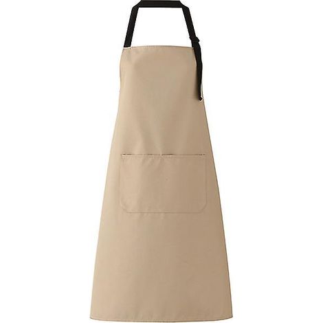 un Tablier Rglable Beige Avec 2 Poches, Tablier De Chef, Tablier De Cuisine, Restaurant, Caf (1/5)