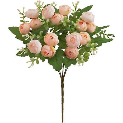 Pivoine artificielle sans arrosage, décoration intérieure, feuilles vertes, camélia en soie artificielle, accessoire photo élégantChampagne (1/5)