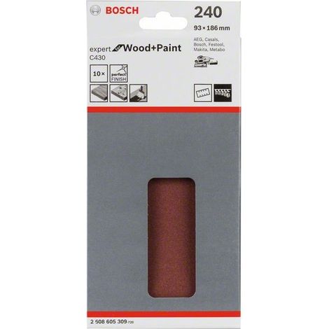 2608605309 - Set 10 Fogli abrasivi C430,93 x 186 mm, P240, EXPERT for LEGNO+VERNICE